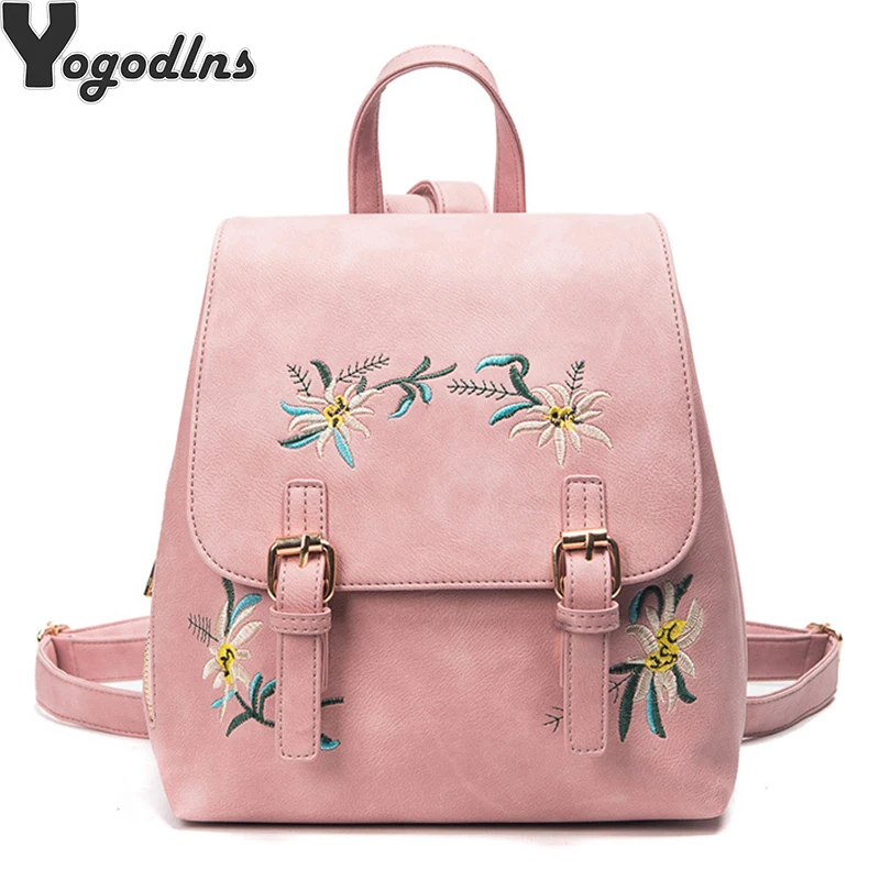 Embroidered Flowers Women Large Capacity Backpack Fashion Casual Pu Leather Knapsack Lady Female Bag Young Girl School Rucksack
Embroidered Flowers Women Large Capacity Backpack Fashion Casual Pu Leather Knapsack Lady Female Bag Young Girl School Rucksack