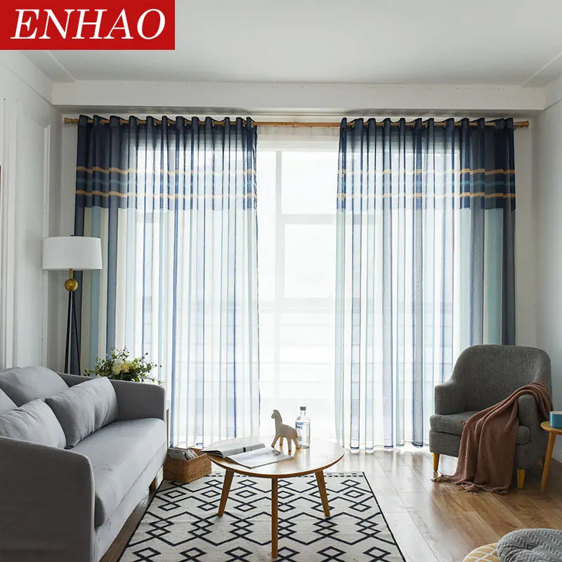 ENHAO Modern Striped Tulle Curtains for Living Room Bedroom Kitchen Voile Sheer Curtains for Window Tulle Curtains Fabric Drapes
ENHAO Modern Striped Tulle Curtains for Living Room Bedroom Kitchen Voile Sheer Curtains for Window Tulle Curtains Fabric Drapes