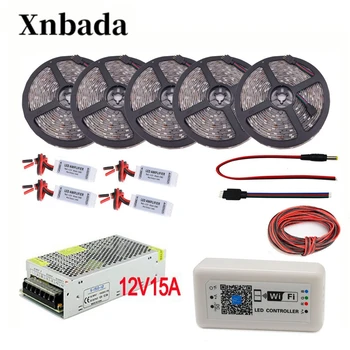 RGB Led Strip Set 5M-25M 5050 SMD Led Flexible Light 30led/m DC12V + WIFi 373 RGB Led controller + Power adapter Free shipping
RGB Led Strip Set 5M-25M 5050 SMD Led Flexible Light 30led/m DC12V + WIFi 373 RGB Led controller + Power adapter Free shipping