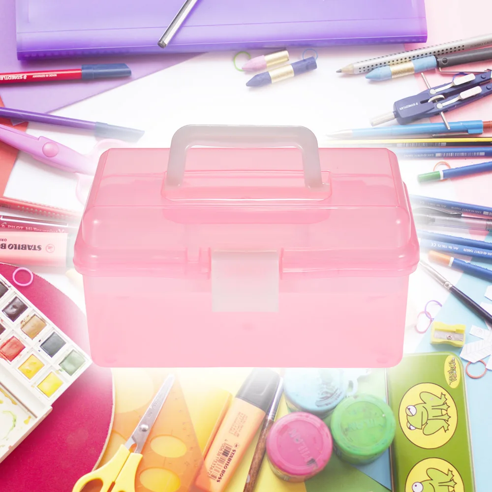 Clear Plastic Art Storage Box Painting Supplies Multipurpose Case Meidum Size Handle for Artists Students Medine Tools Cosmetics
Clear Plastic Art Storage Box Painting Supplies Multipurpose Case Meidum Size Handle for Artists Students Medine Tools Cosmetics