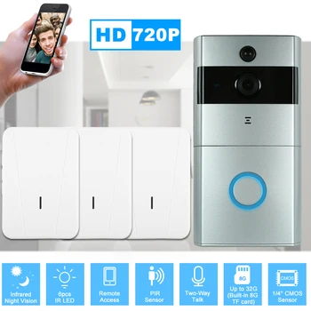 1*720P WiFi Visual Intercom Door Phone+3*Wireless Doorbell Chime Support Infrared Night View PIR Phone APP Remote Control
1*720P WiFi Visual Intercom Door Phone+3*Wireless Doorbell Chime Support Infrared Night View PIR Phone APP Remote Control