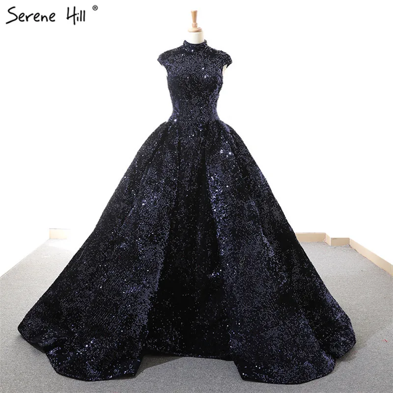 Navy Blue Sleeveless Sequined Sparkle Wedding Dresses High Collar Luxury Bridal Wedding Gowns 2019 Real Picture 66745
Navy Blue Sleeveless Sequined Sparkle Wedding Dresses High Collar Luxury Bridal Wedding Gowns 2019 Real Picture 66745
