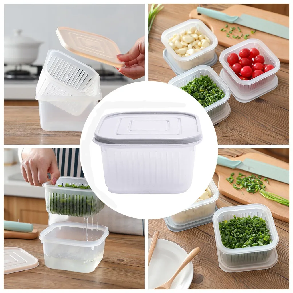 Square Drain Sealed Box Ginger Garlic Onion Fruit Food Container Refrigerator Storage Preservation Fresh kitchen Organizers
Square Drain Sealed Box Ginger Garlic Onion Fruit Food Container Refrigerator Storage Preservation Fresh kitchen Organizers