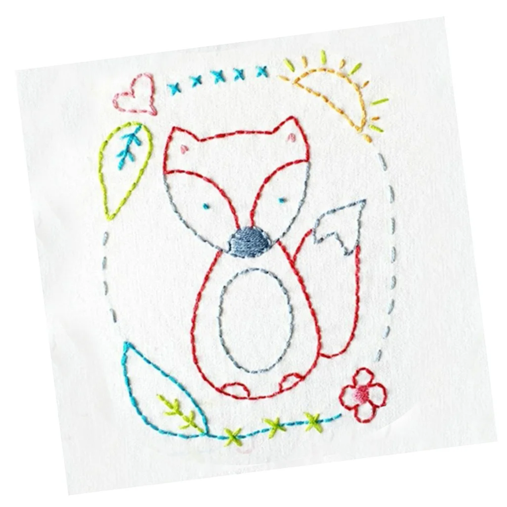 Embroidery Kit, Cartoon Hand Embroidery Cross Stitch Starter Needlepoint Crafts Kit with Cloth,Threads and Tools for Home Decor