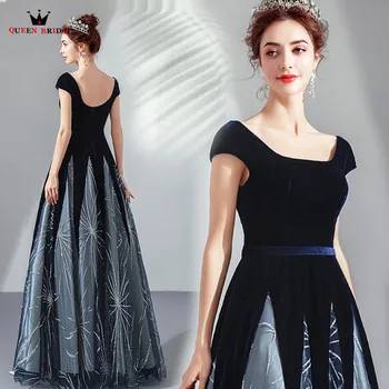 2020 New Fashion Evening Dresses A-line VELOUR Tulle Lace Black Long Formal Dress Vestido De Festa JK38
2020 New Fashion Evening Dresses A-line VELOUR Tulle Lace Black Long Formal Dress Vestido De Festa JK38