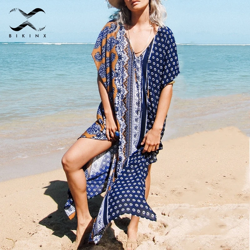 Bikinx Print beach dress swimsuit female Cover up beach woman tunic women's beachwear Cover-ups kimono Summer 2019 caftan beach
Bikinx Print beach dress swimsuit female Cover up beach woman tunic women's beachwear Cover-ups kimono Summer 2019 caftan beach