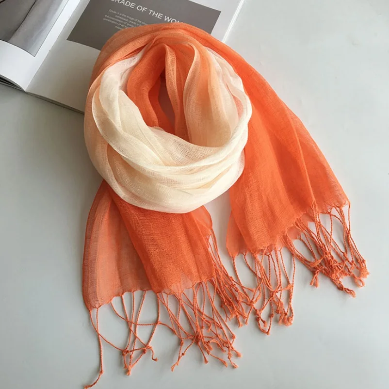Gradient Color Linen Scarf Shawl Sun Protection Ponchos Wraps Thin Long Tassel Scarves Women
Gradient Color Linen Scarf Shawl Sun Protection Ponchos Wraps Thin Long Tassel Scarves Women