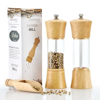 6 Inch Oak Wood Mills with Box Package Transparent Acrylic Pepper Grinding Seasoning Bottle Kitchen Accessories
6 Inch Oak Wood Mills with Box Package Transparent Acrylic Pepper Grinding Seasoning Bottle Kitchen Accessories
