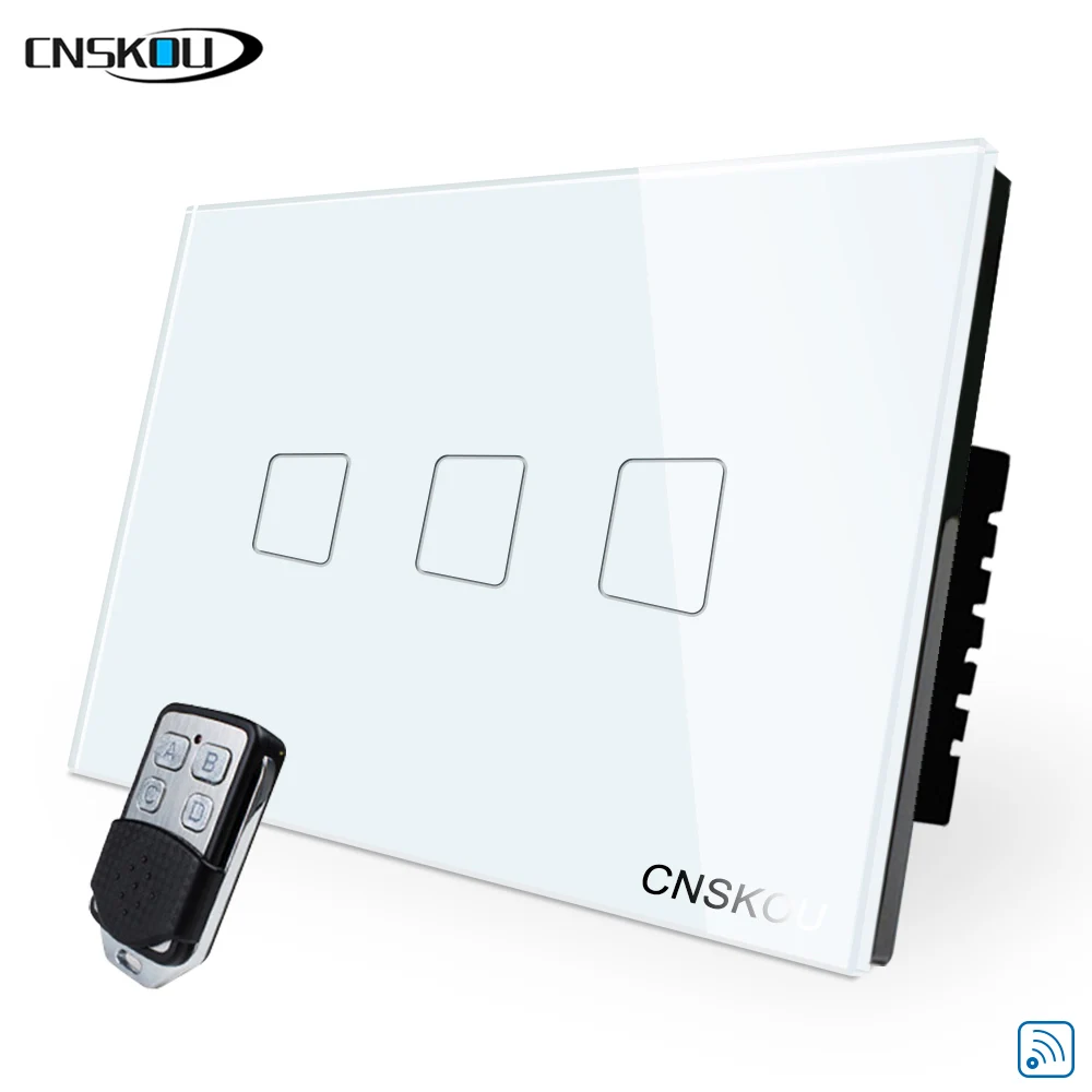 Cnskou US Standard 3 Gang Remote Control Type Wall Light Controller Smart Home Automation Touch Switch Waterproof Fireproof
Cnskou US Standard 3 Gang Remote Control Type Wall Light Controller Smart Home Automation Touch Switch Waterproof Fireproof