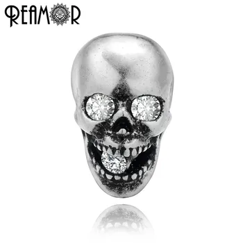 REAMOR Punk Style 5pcs White Crystal Eye Skeleton Beads Silver Plated Copper Charm Beads For DIY Bracelet Jewelry Making
REAMOR Punk Style 5pcs White Crystal Eye Skeleton Beads Silver Plated Copper Charm Beads For DIY Bracelet Jewelry Making