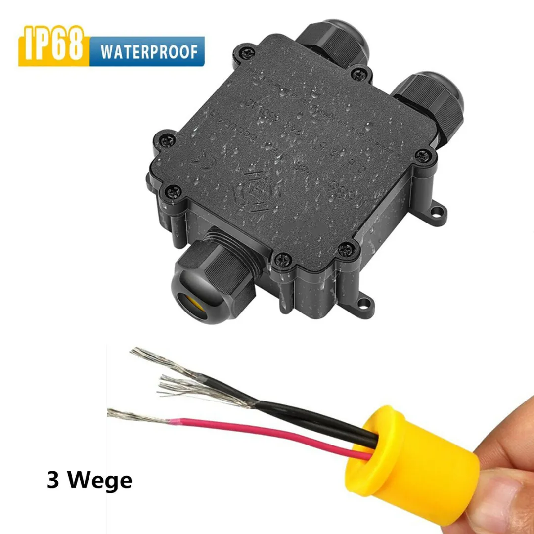 Outdoor External Junction Box 3 Way Plastic Waterproof Electrical Junction Box Cable Wire Connector IP68 Distribution Case
Outdoor External Junction Box 3 Way Plastic Waterproof Electrical Junction Box Cable Wire Connector IP68 Distribution Case