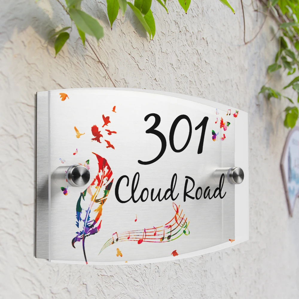 Feather Love Personalized Modern House Number Door Sign Plaque Street Acrylic Matte Glass TOP
Feather Love Personalized Modern House Number Door Sign Plaque Street Acrylic Matte Glass TOP