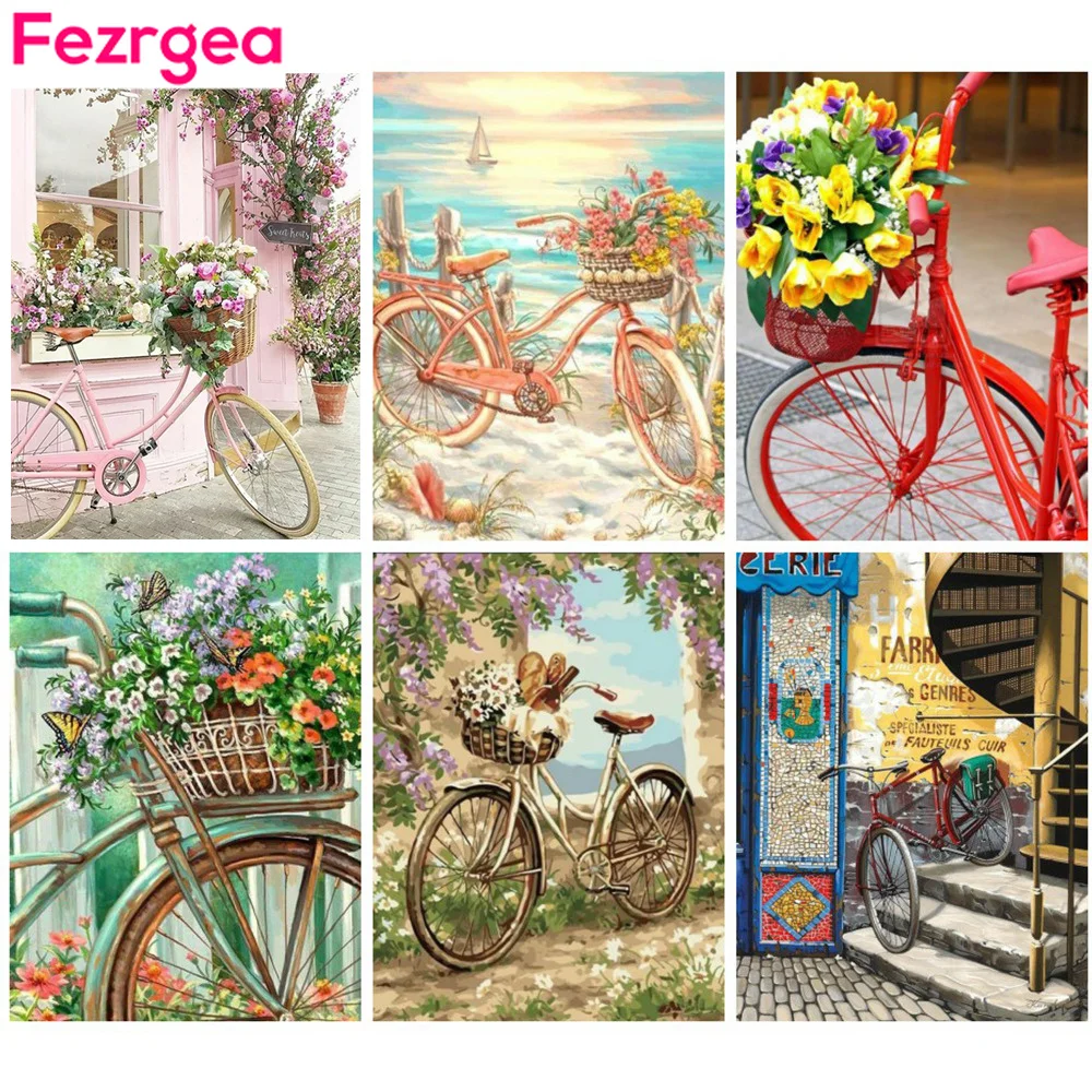 Fezrgea 5D Diy Diamond Painting Flower With Bicycle Picture Of Rhinestone Full Round Diamond Embroidery Mosaic Gift Home Decor
Fezrgea 5D Diy Diamond Painting Flower With Bicycle Picture Of Rhinestone Full Round Diamond Embroidery Mosaic Gift Home Decor