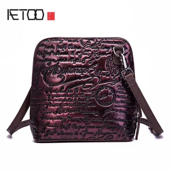 AETOO Leather female female 2018 new retro trend letters embossed shoulder diagonal fashion brush package shell bag women flap 
AETOO Leather female female 2018 new retro trend letters embossed shoulder diagonal fashion brush package shell bag women flap