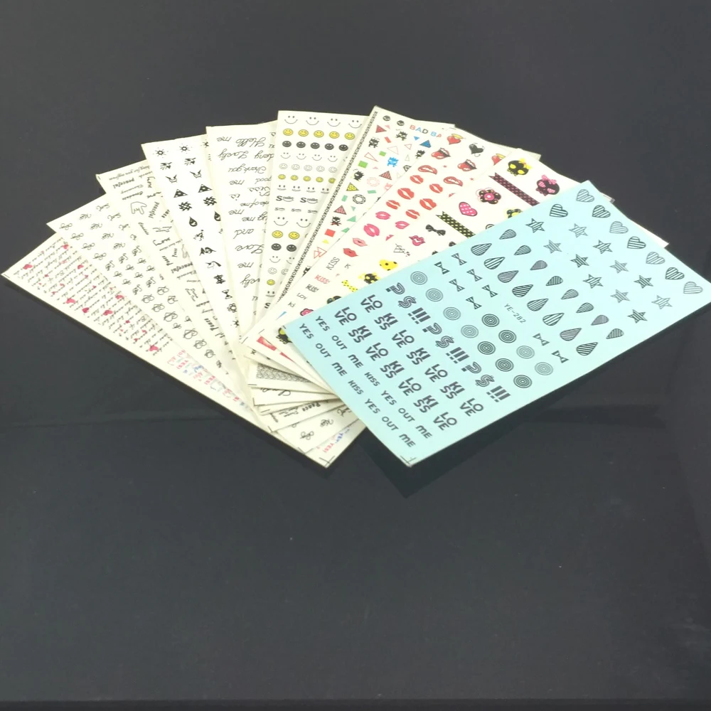 10 PCS / LOT Nail Art Water Transfers Stickers Nail Decals Slider HALLOWEEN SKULL LOVE LETTERS FUNNY FACES HEART YEQC111-120
10 PCS / LOT Nail Art Water Transfers Stickers Nail Decals Slider HALLOWEEN SKULL LOVE LETTERS FUNNY FACES HEART YEQC111-120