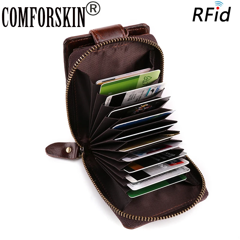COMFORSKIN Premium 100% Cowhide Leather RFID Protection Retro Business Card Wallet Multi-Card Bit Men Leather Coin Pockets 2018
COMFORSKIN Premium 100% Cowhide Leather RFID Protection Retro Business Card Wallet Multi-Card Bit Men Leather Coin Pockets 2018