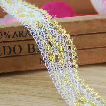 25mm Polyester Lace Trim White Gold Fabric Sewing Accessories Cloth Wedding Dress Decoration Ribbon Craft Supplies 400yard L2879
25mm Polyester Lace Trim White Gold Fabric Sewing Accessories Cloth Wedding Dress Decoration Ribbon Craft Supplies 400yard L2879