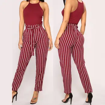Fashion Women Striped Harem Pants Summer Casual High Waist Belt Drawstring Pants Loose Harem Trousers Pantalon Femme
Fashion Women Striped Harem Pants Summer Casual High Waist Belt Drawstring Pants Loose Harem Trousers Pantalon Femme