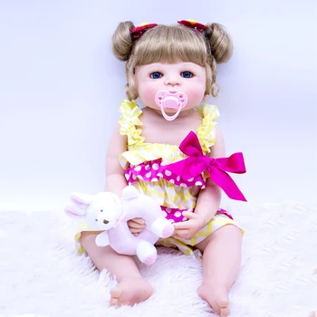 23" 55cm Reborn Baby Full silicone Reborn baby Play House dolls brinquedos bathe bonecas kids gift princess doll Bonecas
23" 55cm Reborn Baby Full silicone Reborn baby Play House dolls brinquedos bathe bonecas kids gift princess doll Bonecas
