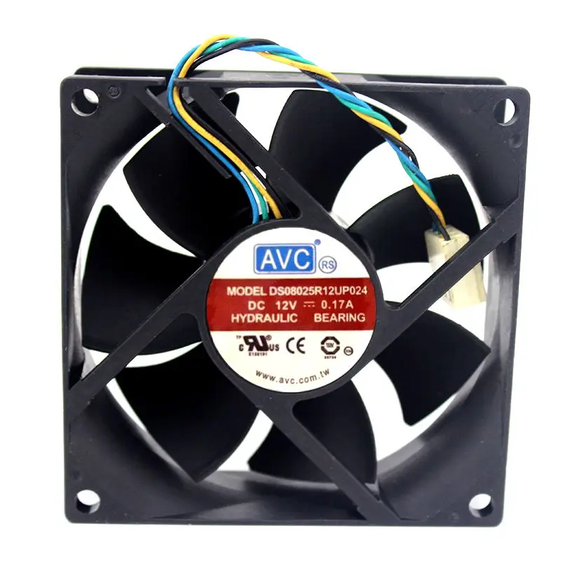 Original For AVC DS08025R12UP024 8025 12V 0.17A PWM speed control 4 line CPU silent fan
Original For AVC DS08025R12UP024 8025 12V 0.17A PWM speed control 4 line CPU silent fan
