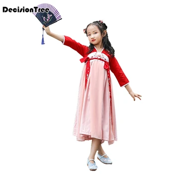 Chinese Girls Hanfu Dress Embroidered Folk Dance Costumes For Kids Traditional Ancient Chinese Costume Classical Tang Clothes
Chinese Girls Hanfu Dress Embroidered Folk Dance Costumes For Kids Traditional Ancient Chinese Costume Classical Tang Clothes