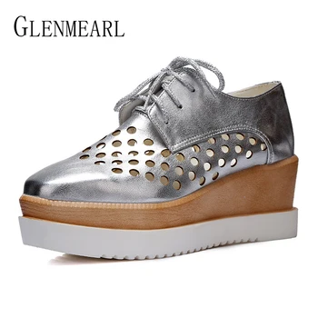 Breathable Flat Platform Shoes Women Loafers Summer Brand Lace Up Gold Sliver Casual Shoes Woman Single Plus Size Ladies ShoesDE
Breathable Flat Platform Shoes Women Loafers Summer Brand Lace Up Gold Sliver Casual Shoes Woman Single Plus Size Ladies ShoesDE