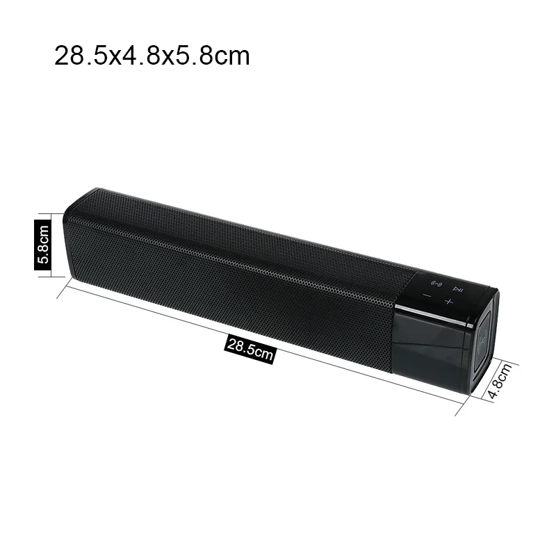 VTIN Wireless Bluetooth 5.0 Speaker Portable Soundbar Super Bass Stereo Loudspeaker Long-Standby with Touch NFC Black AUX (10)