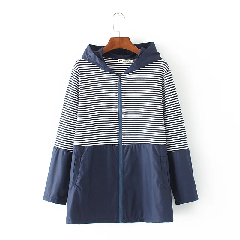 Plus size blue & dark blue patchwork striped women basic coats 2018 casual spring & autumn hooded bomber jacket women 4XL
Plus size blue & dark blue patchwork striped women basic coats 2018 casual spring & autumn hooded bomber jacket women 4XL