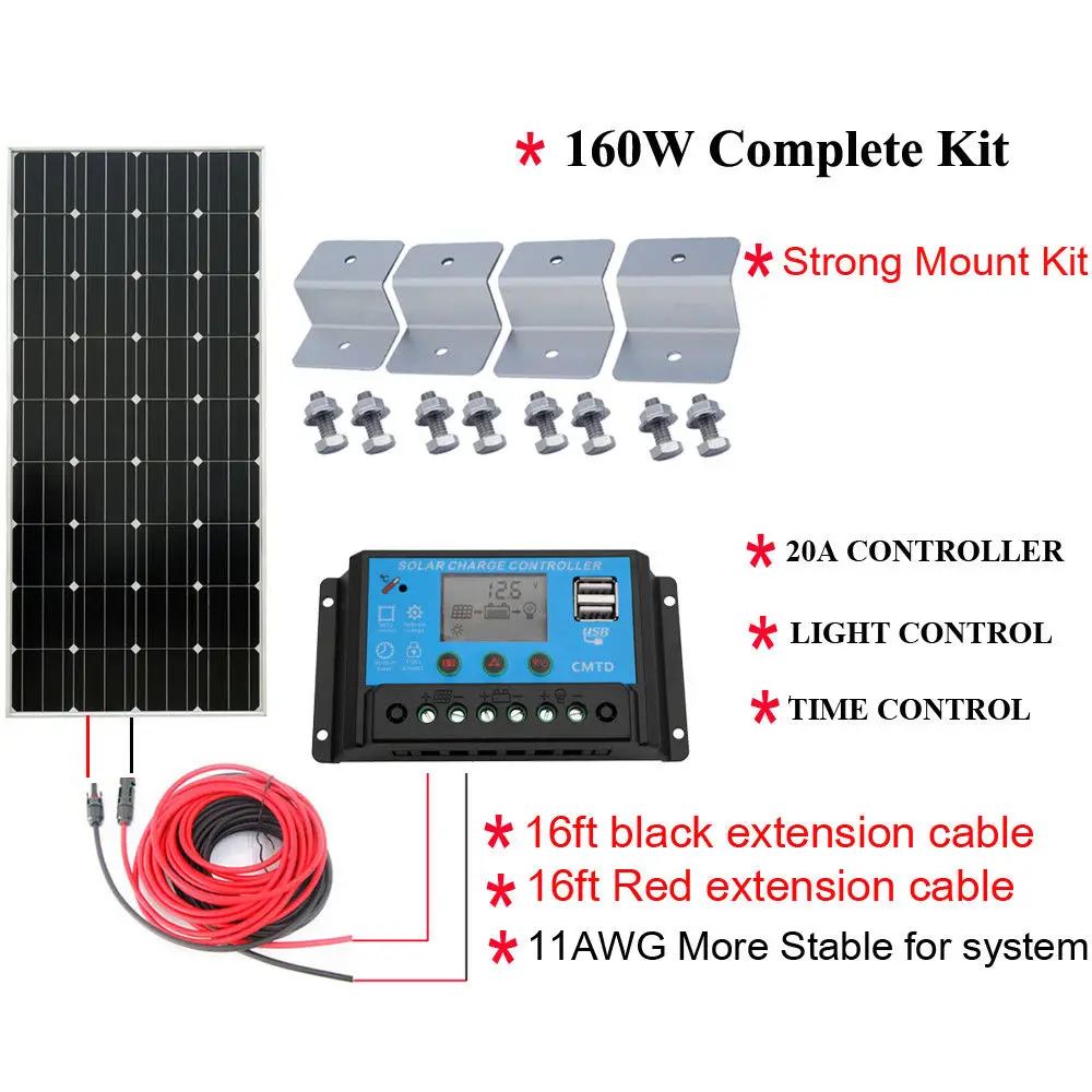 OFF GRID 100W DC 12V Solar Panels +20A Battery Charge Controller for Car RV Home
OFF GRID 100W DC 12V Solar Panels +20A Battery Charge Controller for Car RV Home
