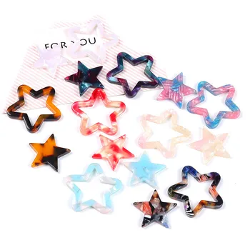 SEA MEW 50PCS 21mm 27mm Fashion Acetic Acid Resin Stars Pentagram Pendant Connectors Charm For Earring Jewelry Making
SEA MEW 50PCS 21mm 27mm Fashion Acetic Acid Resin Stars Pentagram Pendant Connectors Charm For Earring Jewelry Making
