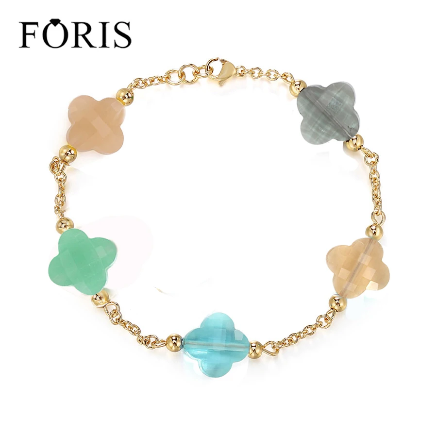 FORIS 9 Colors Beautiful Jewelry Four Leaf Clover Crystal Christmas Bracelets For Women Gift PB014
FORIS 9 Colors Beautiful Jewelry Four Leaf Clover Crystal Christmas Bracelets For Women Gift PB014