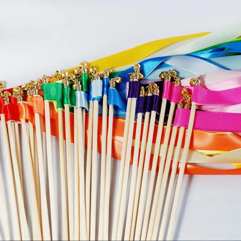 TWIRLING STREAME WEDDING FAVOR RIBBON STICKS / WANDS WITH BELLS YOUR COLORS bunting weeding party hand flags
TWIRLING STREAME WEDDING FAVOR RIBBON STICKS / WANDS WITH BELLS YOUR COLORS bunting weeding party hand flags