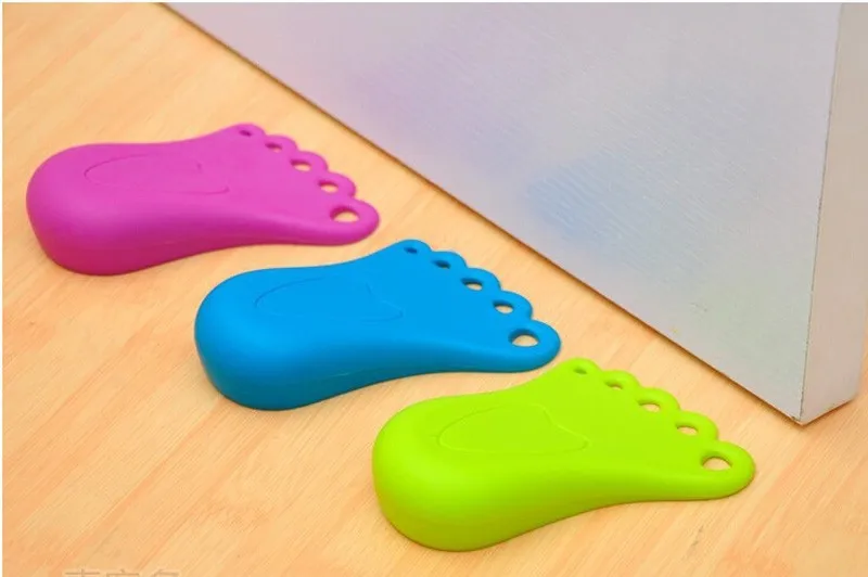 New Style Home Decor Finger Safety Door Stop Stopper Doorstop Child Feet Shape Safety Door Stopper Prevent Slamming Protector (12)