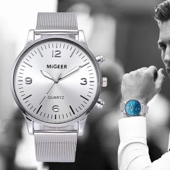 MIGEER Men Watch Fashion Business Mesh belt Strap Sports Simulated Quartz watch for man watches mens 2019 relogio masculino
MIGEER Men Watch Fashion Business Mesh belt Strap Sports Simulated Quartz watch for man watches mens 2019 relogio masculino