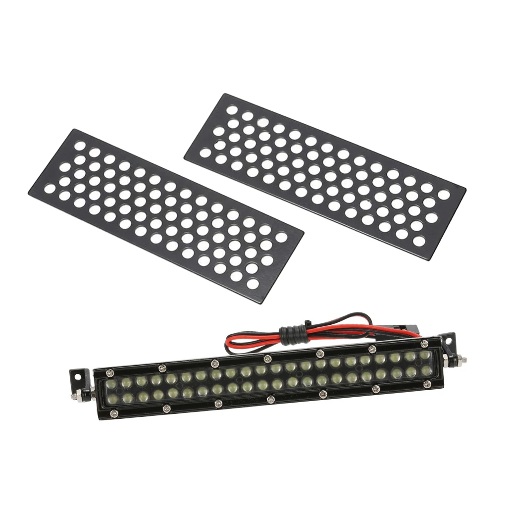 1/10 Scale Sand Ladder Board Plate+44 Led Light Bar Metal for Axial SCX10 CC01 D90 RC Rock Crawlers Accessory