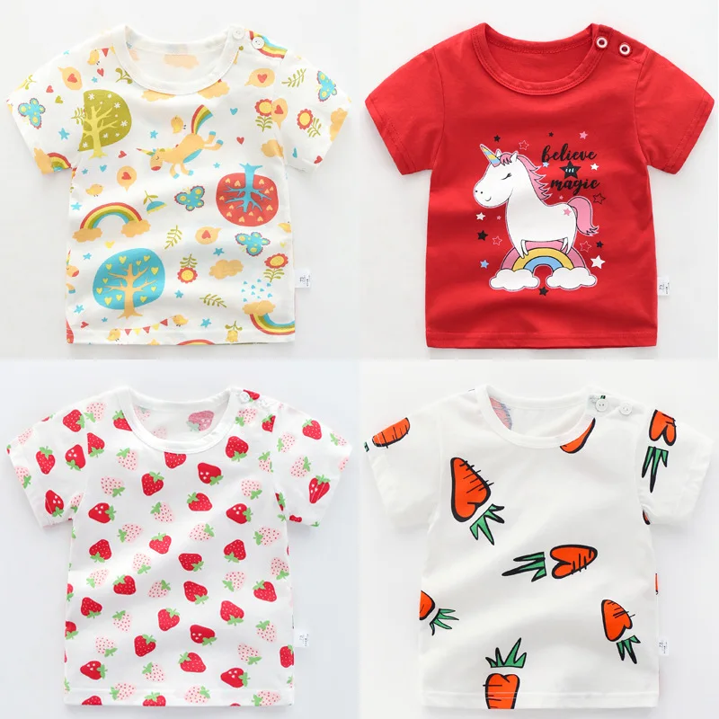 Фото Kids Boys Girls Unicorn Party Tops Summer Short Sleeve T-shirts for Girl Tee Casual Toddler TShirt 1 2 3 4 Year Baby Clothes | Мать и