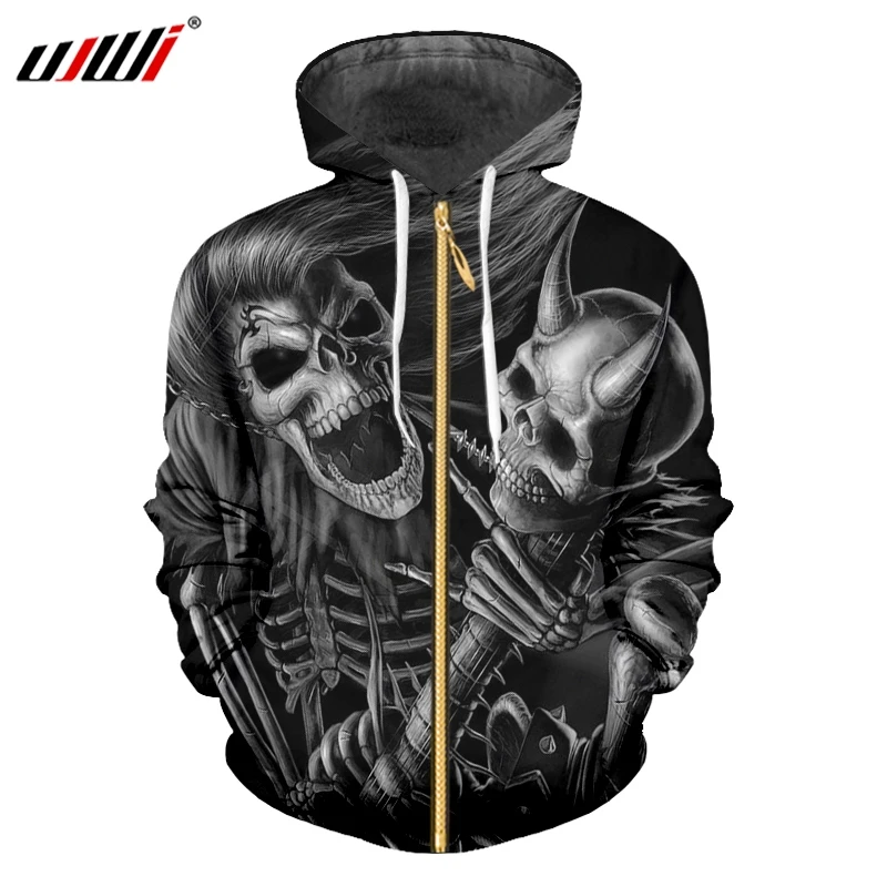 UJWI Men's Hip Hop Street Clothing 3D Printed Long Hair And Angle Skull Man Black White Zip Hoodies Big Size 5XL
UJWI Men's Hip Hop Street Clothing 3D Printed Long Hair And Angle Skull Man Black White Zip Hoodies Big Size 5XL