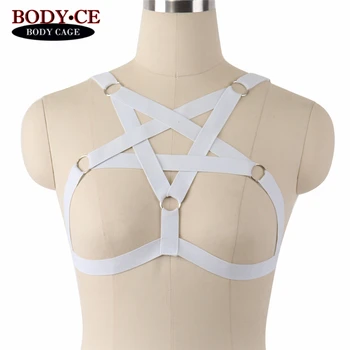 Pastel Goth Pentagram Harness Cage Bra White Elastic Adjust Bondage Hollow Out Strappy Tops Fetish Sexy Body Harness Lingerie
Pastel Goth Pentagram Harness Cage Bra White Elastic Adjust Bondage Hollow Out Strappy Tops Fetish Sexy Body Harness Lingerie