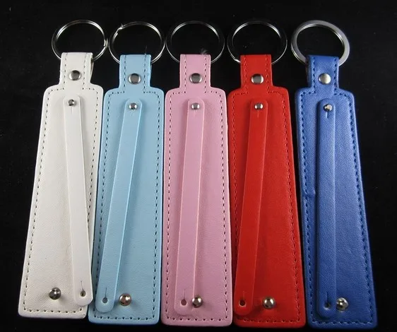 

10pcs (8+30)Width*150mm Personalized PU leather key chain for 8mm slide charms leter DIY Name Keychain For Jewelry Accessories