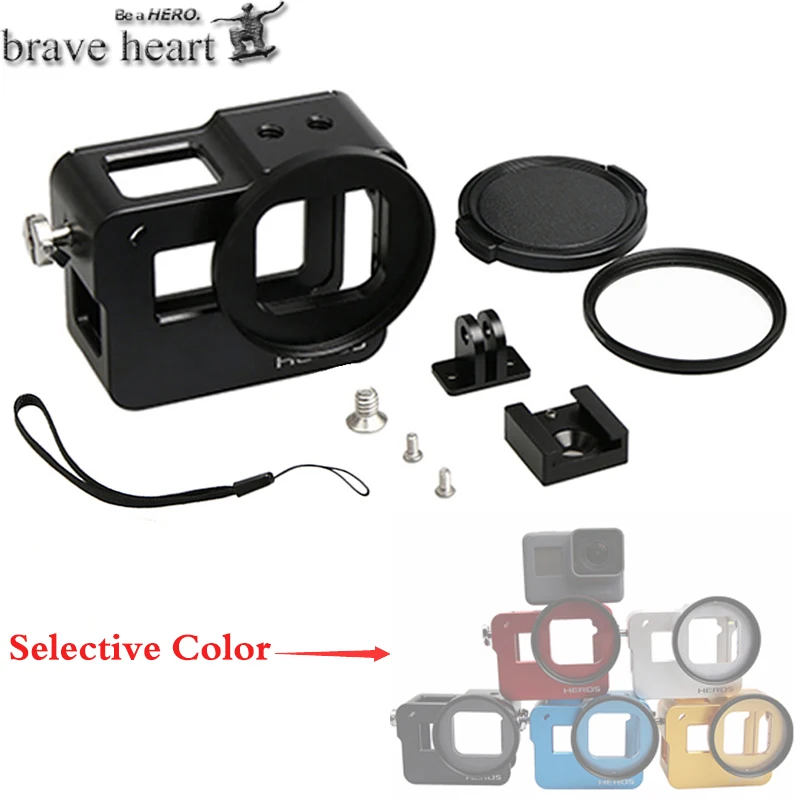 Aluminum Hero 5 6 case Alloy cage Protective Housing Case Cover Metal frame +UV filter for GoPro Go Pro hero5 Camera Accessories
Aluminum Hero 5 6 case Alloy cage Protective Housing Case Cover Metal frame +UV filter for GoPro Go Pro hero5 Camera Accessories