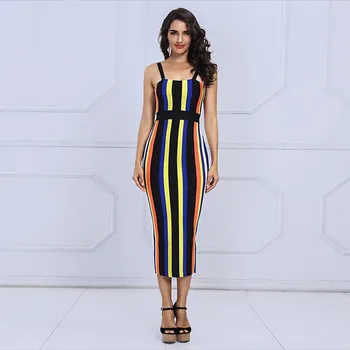 2019 Striped Fashion Sleeveless Bandage Dress Sexy Women Night Club Spaghetti Strap Evening Body con Strapless Dresses Wholesale 
2019 Striped Fashion Sleeveless Bandage Dress Sexy Women Night Club Spaghetti Strap Evening Body con Strapless Dresses Wholesale