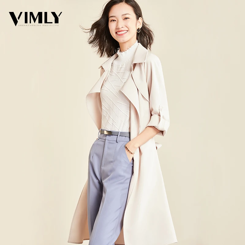Vimly Spring Autumn Casual Trench Coat Women Classic Office Outerwear Solid Color Loose Belt Korean Elegant OL Women Coat
Vimly Spring Autumn Casual Trench Coat Women Classic Office Outerwear Solid Color Loose Belt Korean Elegant OL Women Coat