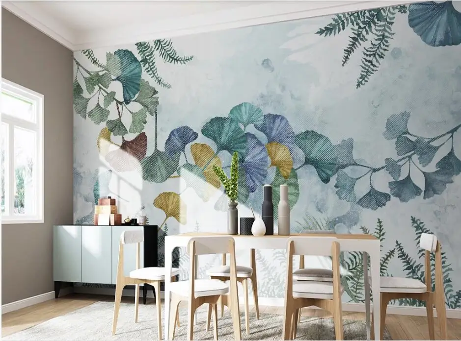 Private custom wallpaper mural modern plant ginkgo leaf hand-painted TV bedroom living room background wallpaper
Private custom wallpaper mural modern plant ginkgo leaf hand-painted TV bedroom living room background wallpaper