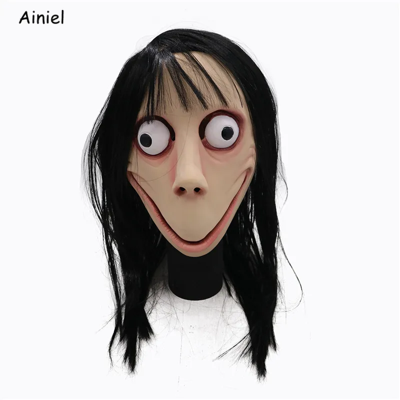 Game Scary Momo Mask Latex Full Head Face Mask Halloween Cosplay Terror Fancy Ball Helmet Props Long Hair Wig Mask for Men Women
Game Scary Momo Mask Latex Full Head Face Mask Halloween Cosplay Terror Fancy Ball Helmet Props Long Hair Wig Mask for Men Women