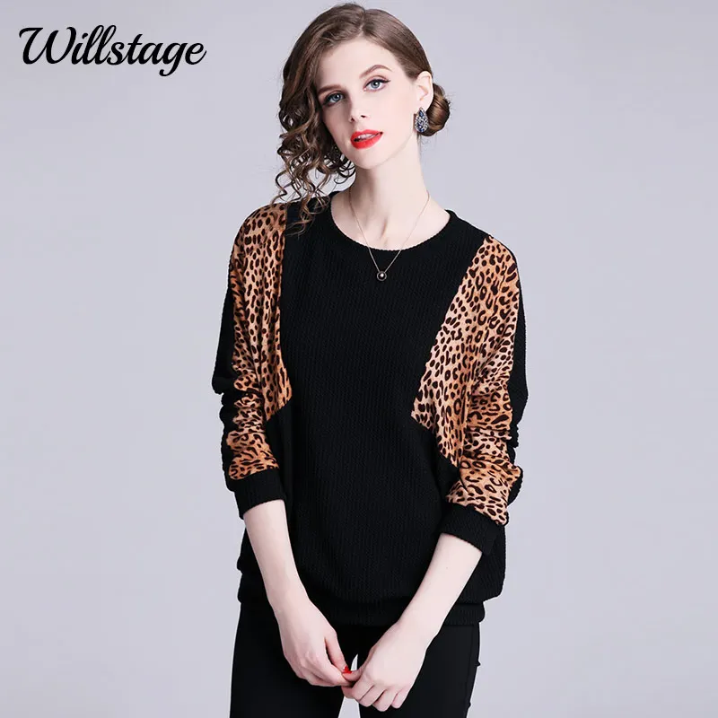 Willstage 2019 Spring Pullovers Women knitting printing leopard grain Sweaters Casual Pattern Patchwork knitted Tops Winter
Willstage 2019 Spring Pullovers Women knitting printing leopard grain Sweaters Casual Pattern Patchwork knitted Tops Winter