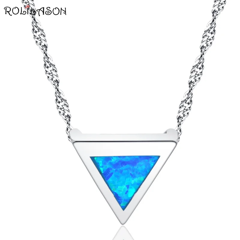 ROLILASON high-end design triangle 925silver stamped blue opal necklace pendant party gift for women design OP854
ROLILASON high-end design triangle 925silver stamped blue opal necklace pendant party gift for women design OP854