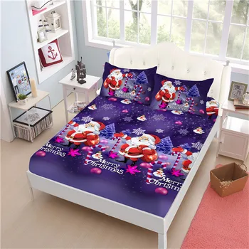 Purple Sheets Set Christmas Cartoon Santa Claus Print Fitted Sheet King Queen Flat Sheet Pillowcase Elastic Band Mattress Cover 
Purple Sheets Set Christmas Cartoon Santa Claus Print Fitted Sheet King Queen Flat Sheet Pillowcase Elastic Band Mattress Cover