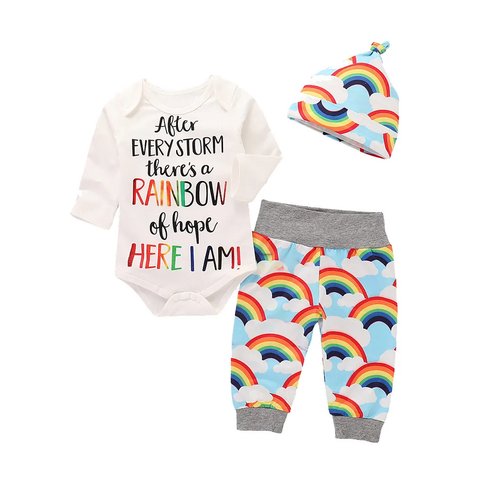 ARLONEET Clothes Child Baby Girls Cartoon 3pc Romper+Pants+Headband Set 2018 Kids Rainbow Cute Clothes set
ARLONEET Clothes Child Baby Girls Cartoon 3pc Romper+Pants+Headband Set 2018 Kids Rainbow Cute Clothes set