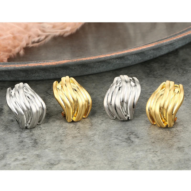 Nandudu New 2 Color Yellow Silver Copper Earrings for Women Geometric Lines Brincos Trendy Streamline Jewelry CE529 CE530
Nandudu New 2 Color Yellow Silver Copper Earrings for Women Geometric Lines Brincos Trendy Streamline Jewelry CE529 CE530