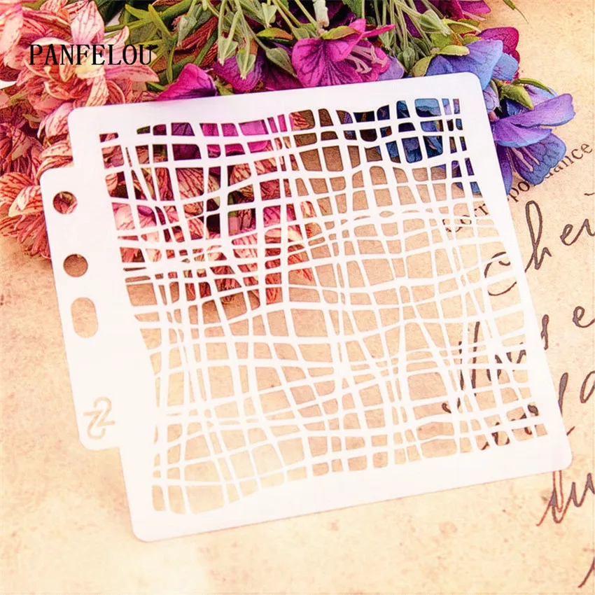 

Square maze scrapbook stencils spray plastic mold shield DIY cake hollow Embellishment printing lace ruler valentine